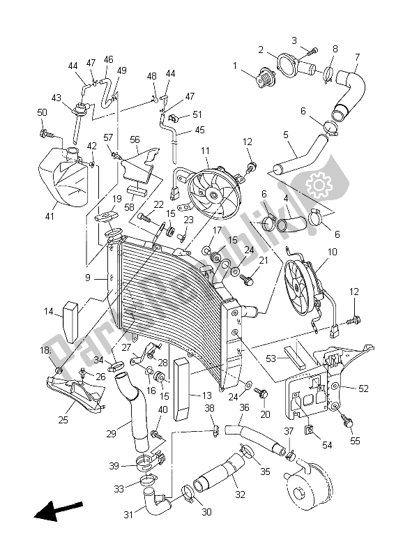 Tutte le parti per il Tubo Del Radiatore del Yamaha YZF R6 600 2006