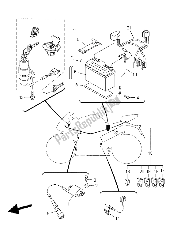 Wszystkie części do Elektryczny 1 Yamaha YZF R 125 2009