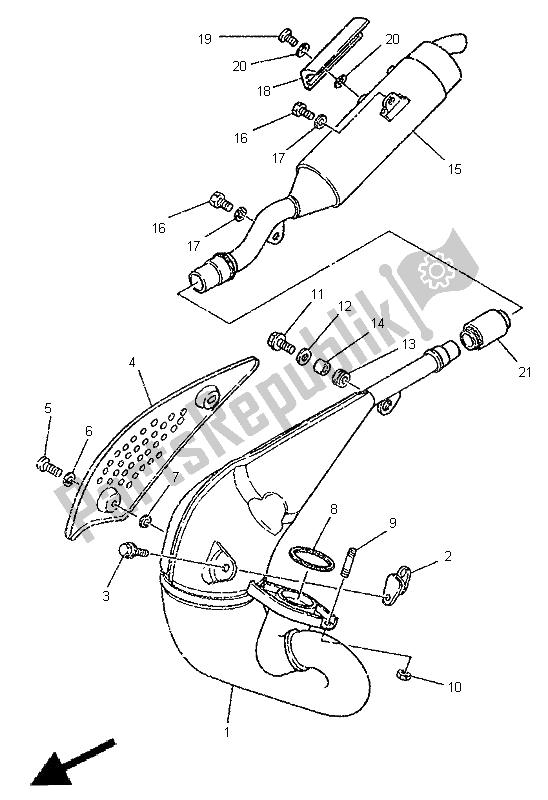 Tutte le parti per il Scarico del Yamaha DT 125R 1998