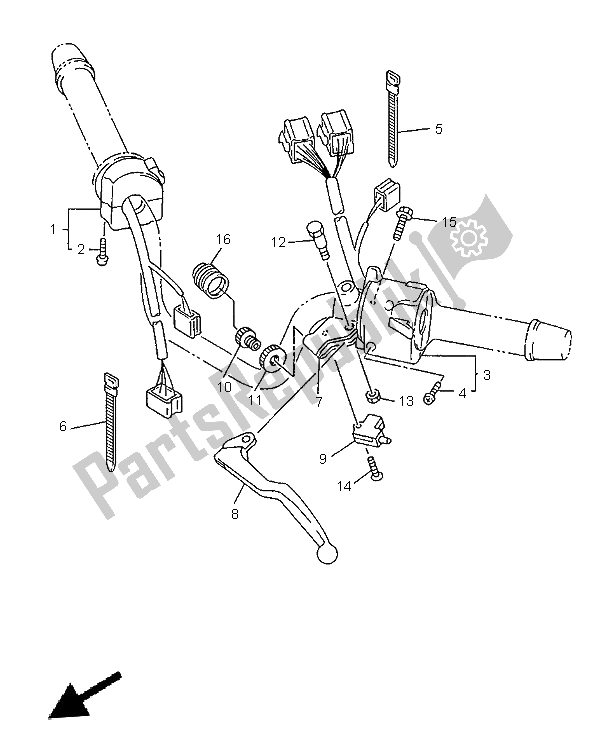 Toutes les pièces pour le Interrupteur Et Levier De Poignée du Yamaha XJ 600S 1999