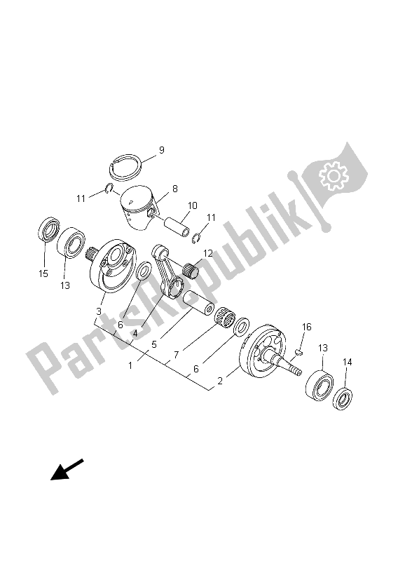 Toutes les pièces pour le Vilebrequin Et Piston du Yamaha YZ 125 2003