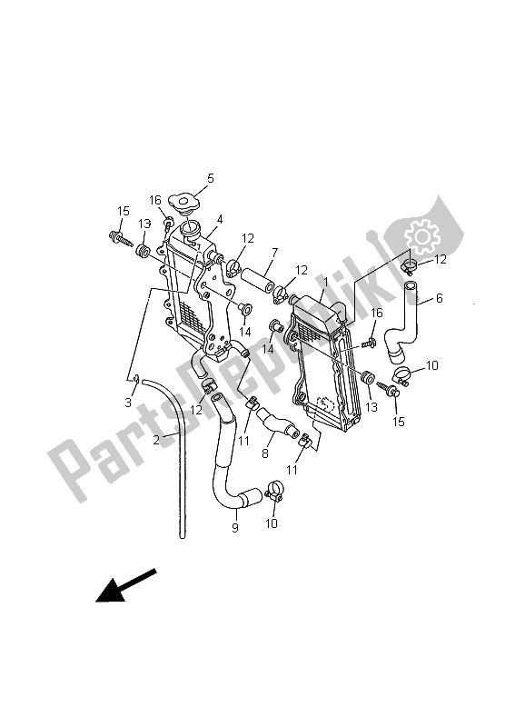 Todas las partes para Radiador Y Manguera de Yamaha YZ 125 2002