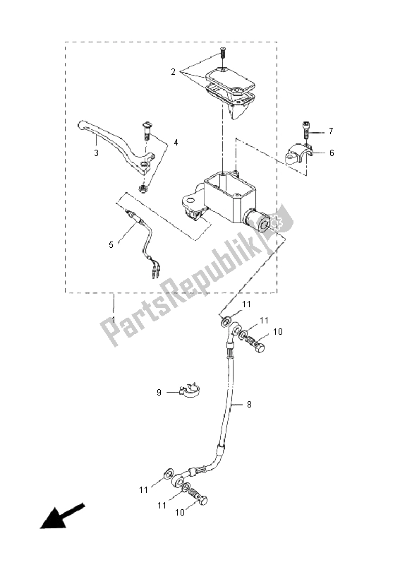 All parts for the Front Master Cylinder of the Yamaha CW 50 2008