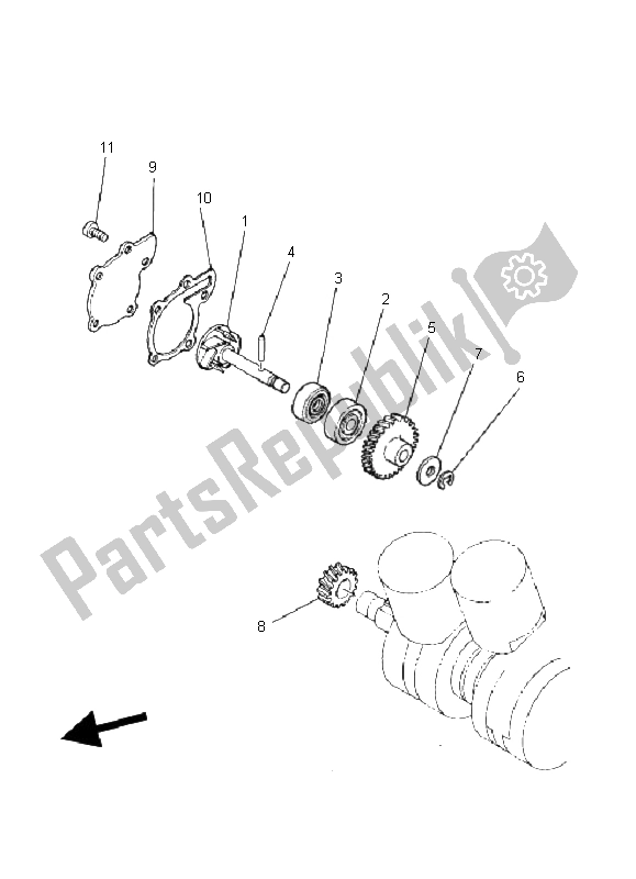 Tutte le parti per il Pompa Dell'acqua del Yamaha YFZ 350 Banshee 2005