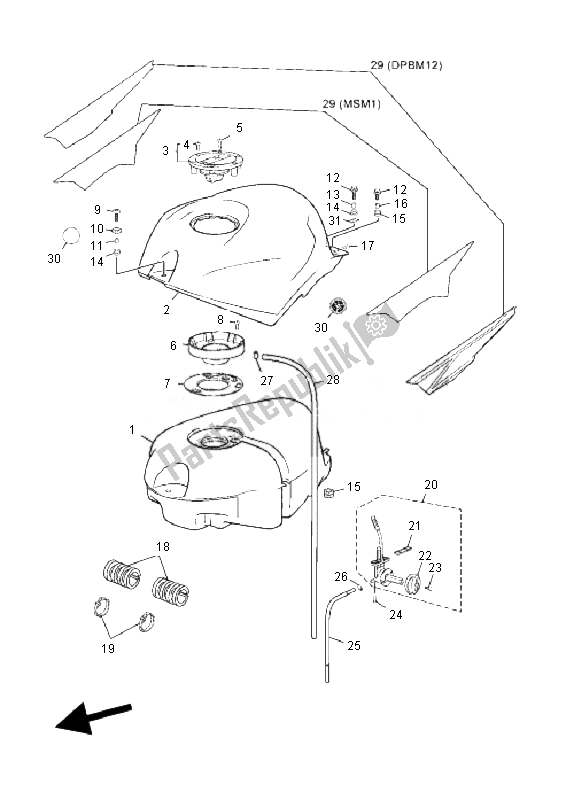 Todas las partes para Depósito De Combustible de Yamaha TZR 50 2010
