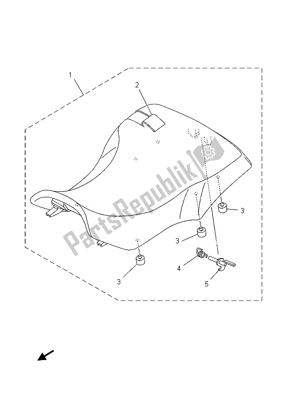 All parts for the Seat of the Yamaha YFM 450 Fgpd Grizzly 4X4 2013