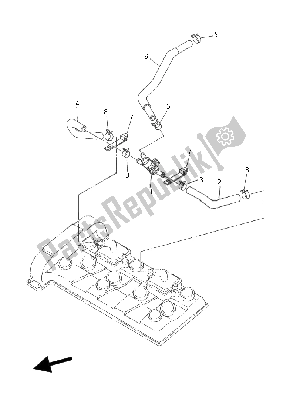 All parts for the Air Induction System of the Yamaha FZ6 N Fazer 600 2006