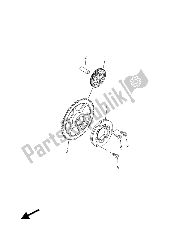 All parts for the Starter Clutch of the Yamaha YZF R3A 300 2015