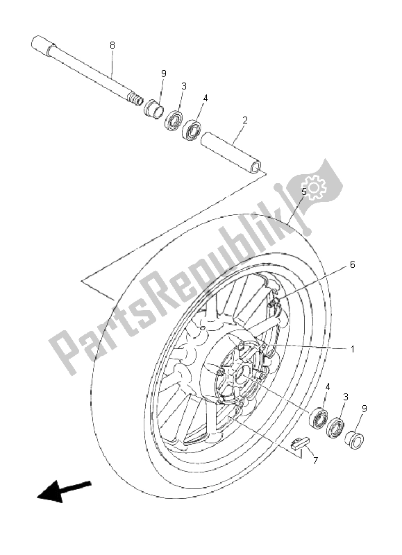 Todas las partes para Rueda Delantera de Yamaha XV 1900A Midnight Star 2008