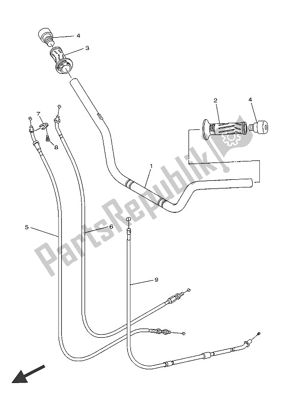 Alle onderdelen voor de Stuurhendel En Kabel van de Yamaha AJS6 SAP 2016