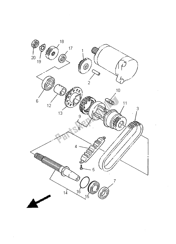 Todas as partes de Embreagem De Partida do Yamaha XJ 600S Diversion 2000