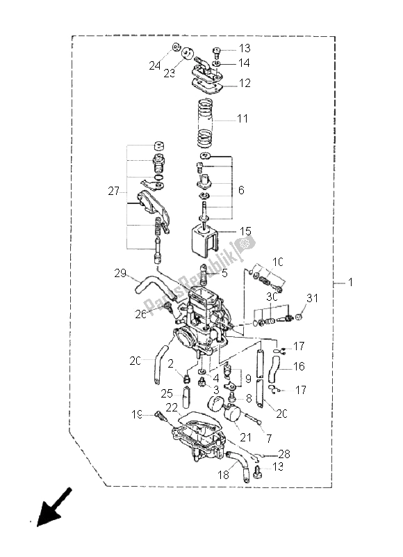 Toutes les pièces pour le Carburateur du Yamaha DT 125 RE 2005