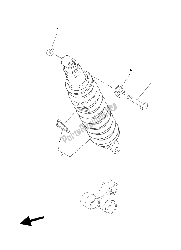 Toutes les pièces pour le Suspension Arrière du Yamaha XT 660X 2008