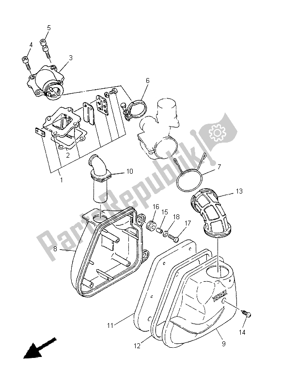 All parts for the Intake of the Yamaha CS 50 2015