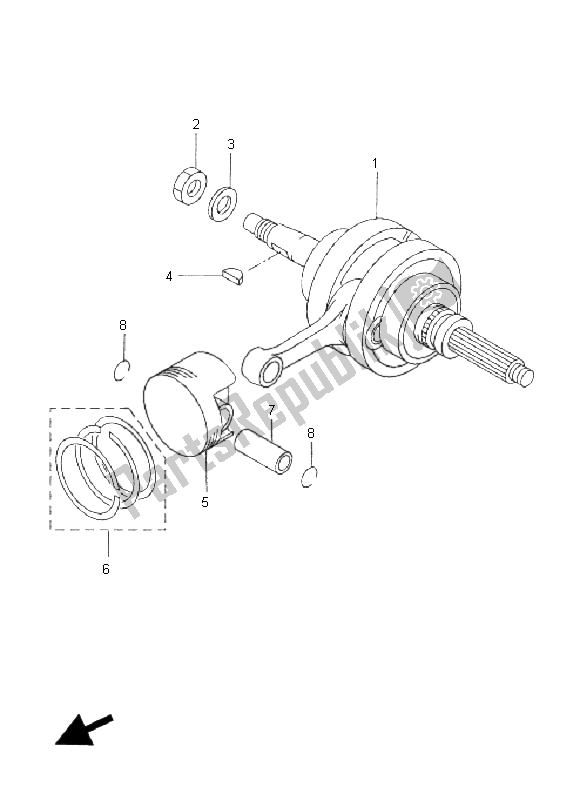 All parts for the Crankshaft & Piston of the Yamaha VP 250 X City 2008