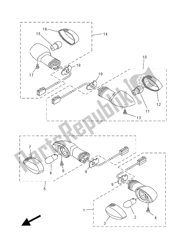 Tutte le parti per il Luce Lampeggiante del Yamaha MT-07 A 700 2015