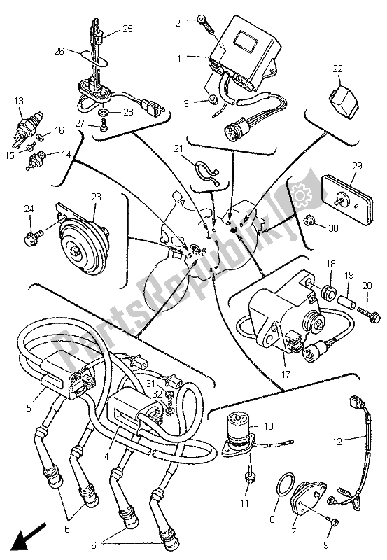 Todas las partes para Eléctrico 1 de Yamaha FZR 1000 1995