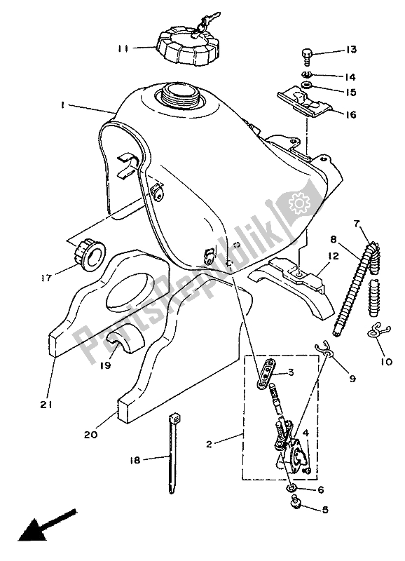 Wszystkie części do Zbiornik Paliwa Yamaha DT 125R 1991