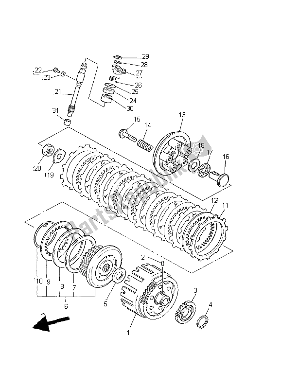 Toutes les pièces pour le Embrayage du Yamaha XJ 600N 2002