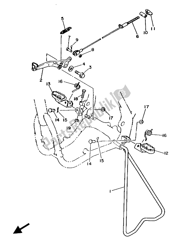 Toutes les pièces pour le Support Et Repose-pieds du Yamaha YZ 490 1987