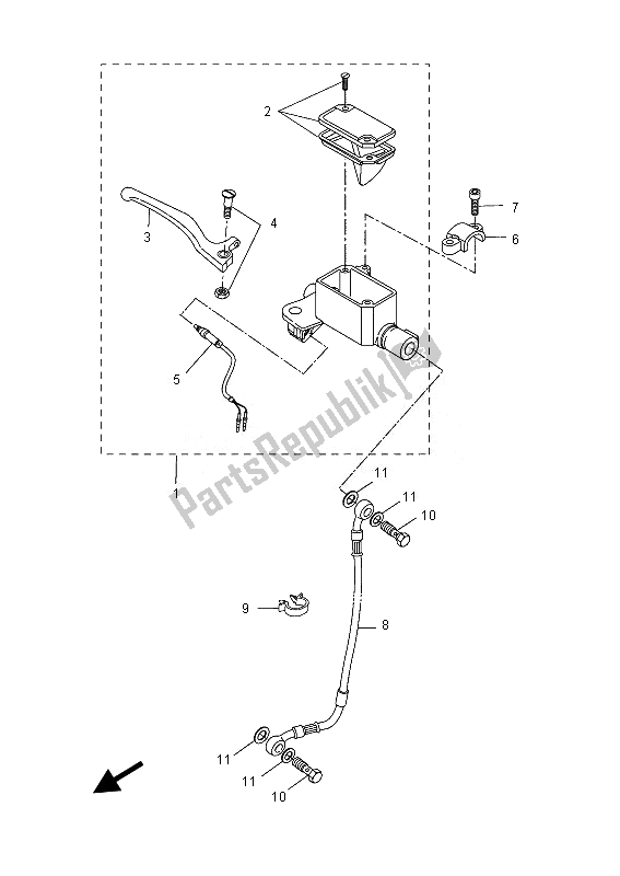 Tutte le parti per il Pompa Freno Anteriore del Yamaha CW 50 2013