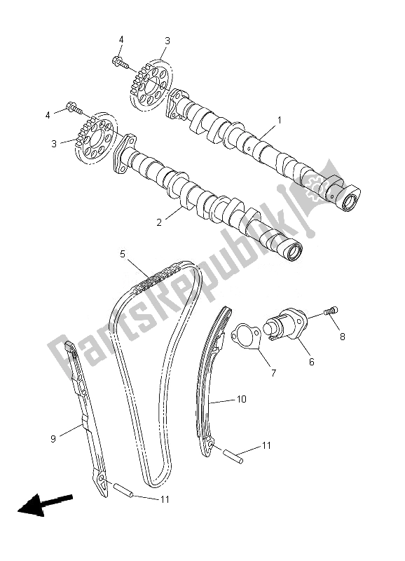 Tutte le parti per il Albero A Camme E Catena del Yamaha YZF R6 600 2010