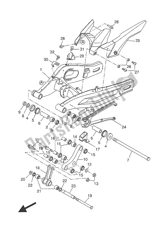 Todas las partes para Brazo Trasero de Yamaha XSR 700 2016