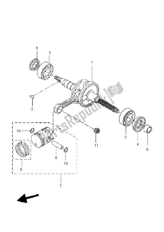 Tutte le parti per il Albero Motore E Pistone del Yamaha YQ 50 Aerox 2010