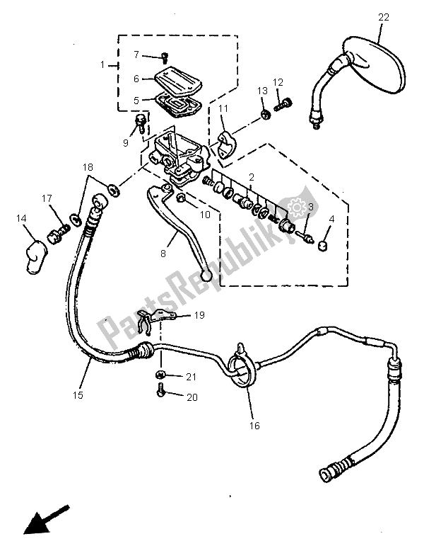 All parts for the Front Master Cylinder of the Yamaha V MAX 12 1200 1999