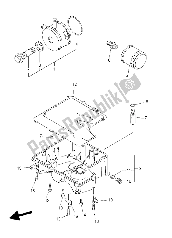 All parts for the Oil Cleaner of the Yamaha YZF R6 600 2004