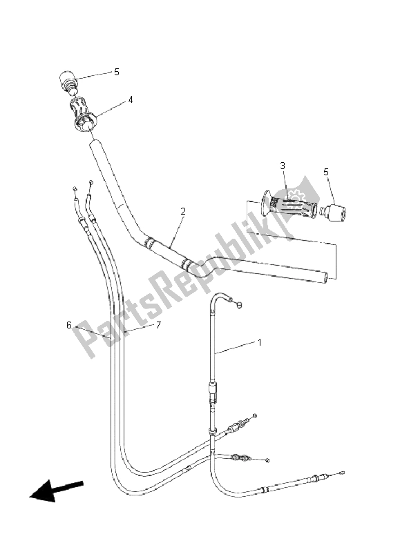 All parts for the Steering Handle & Cable of the Yamaha FZ6 SA Fazer 600 2006