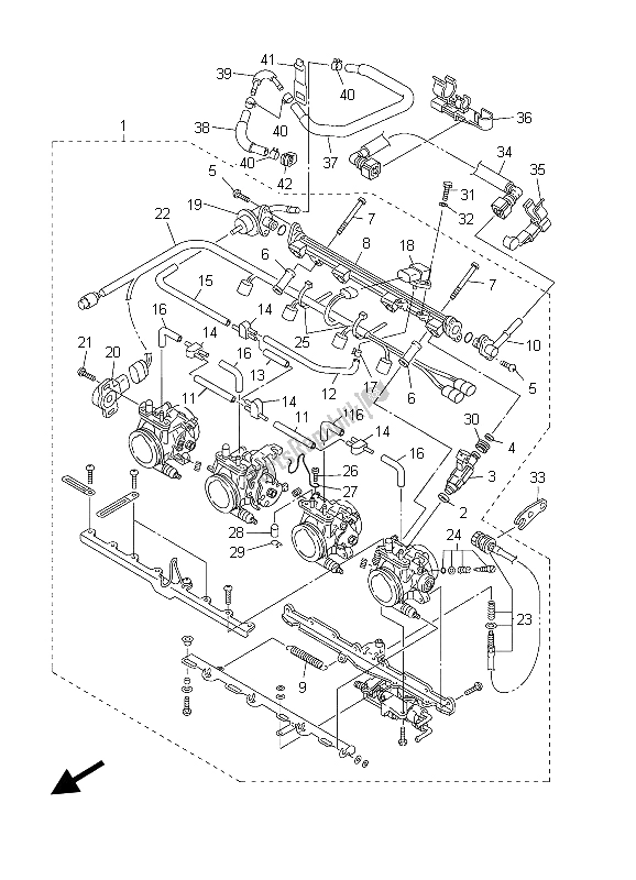 All parts for the Intake 2 of the Yamaha FJR 1300A 2003