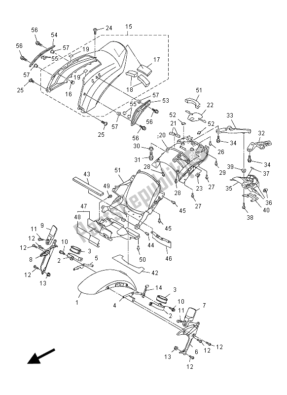 All parts for the Fender of the Yamaha VMX 17 1700 2012