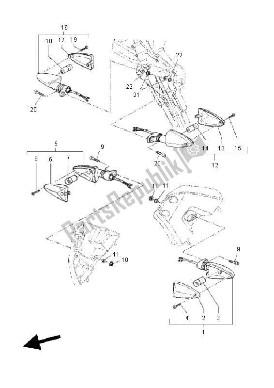 Todas las partes para Luz Intermitente de Yamaha XT 660Z Tenere 2011