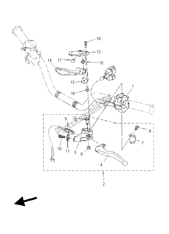 Tutte le parti per il Impugnatura Interruttore E Leva del Yamaha YFM 700R 2006