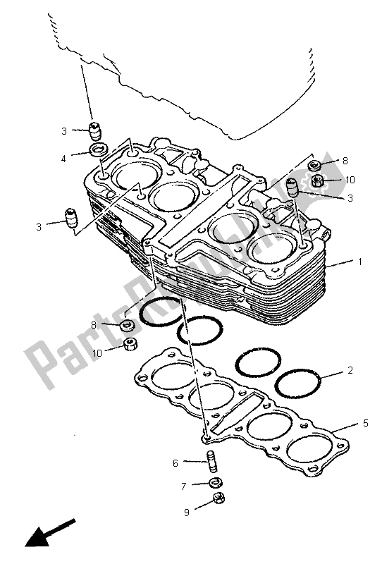 Todas as partes de Cilindro do Yamaha XJR 1200 1996