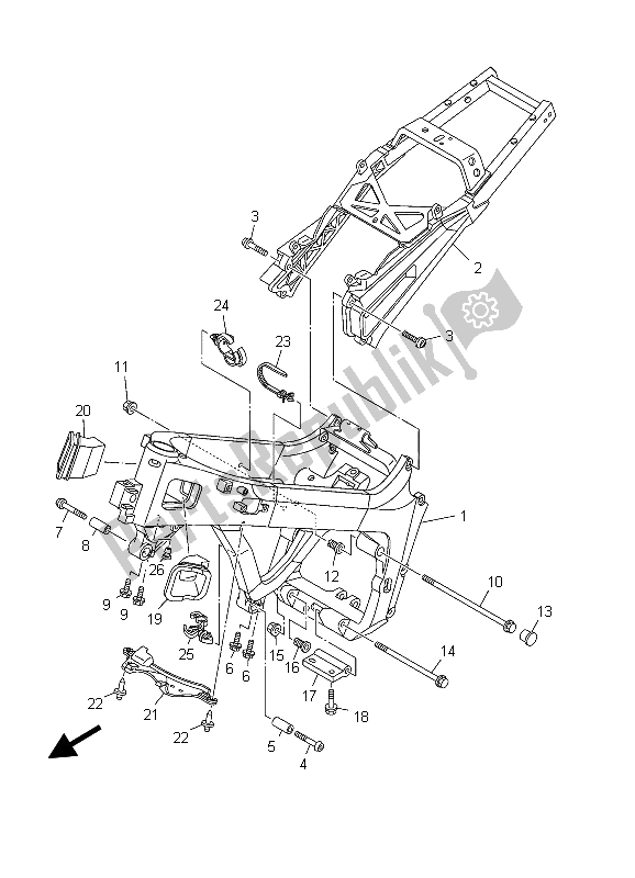 Tutte le parti per il Telaio del Yamaha TDM 900 2003