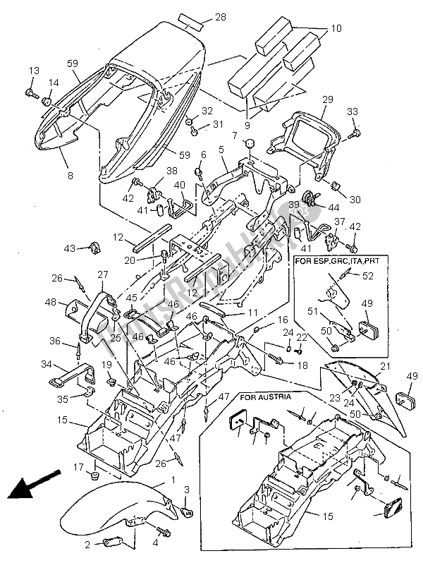 Todas las partes para Defensa de Yamaha XJR 1200 SP 1998