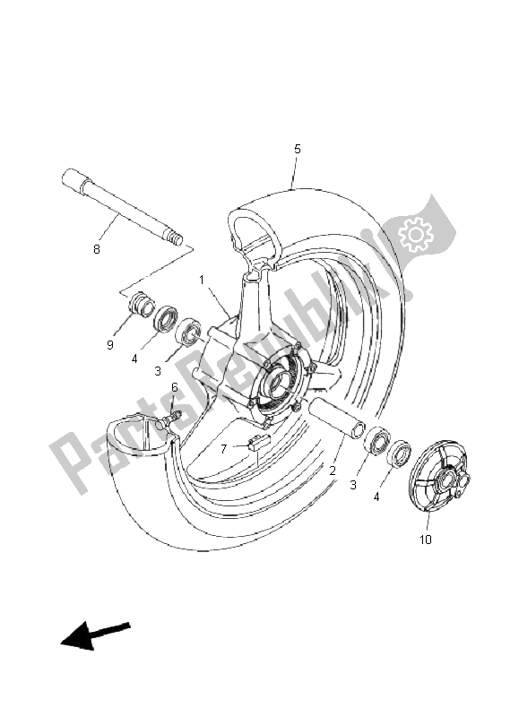 Toutes les pièces pour le Roue Avant du Yamaha TDM 900A 2008