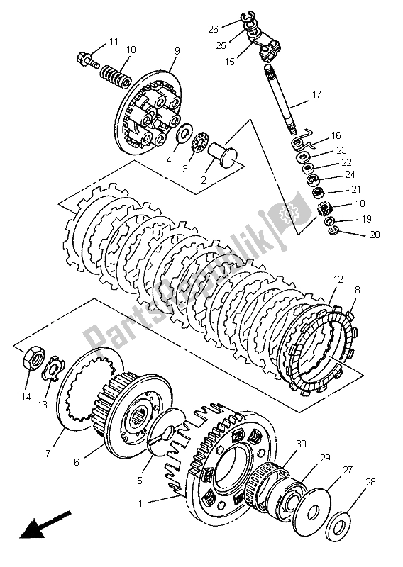 All parts for the Clutch of the Yamaha XTZ 750 Super Tenere 1995