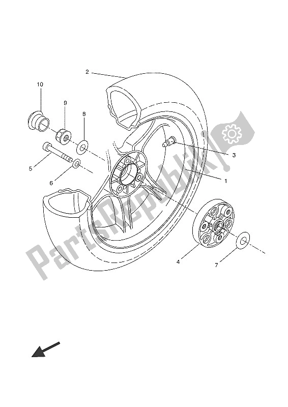Wszystkie części do Tylne Ko? O Yamaha NS 50N 2016