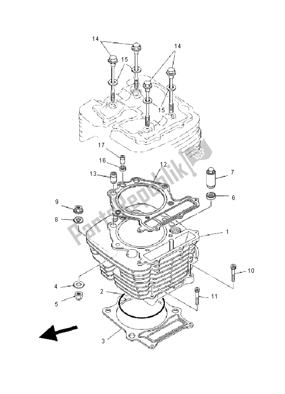 All parts for the Cylinder of the Yamaha YFM 600F Grizzly 4X4 2000