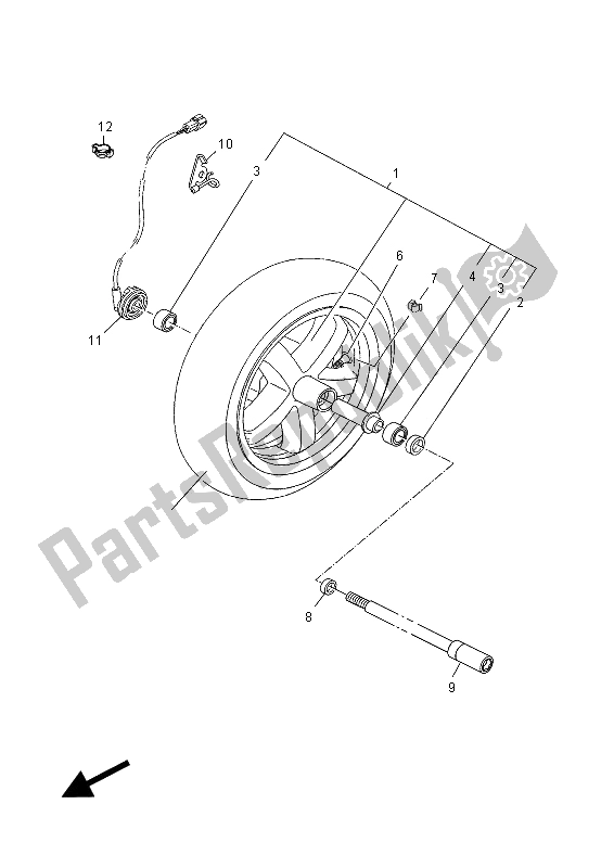 Wszystkie części do Przednie Ko? O Yamaha YP 125R X MAX Sport 2012