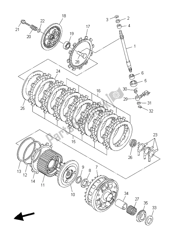 Wszystkie części do Sprz? G? O Yamaha YZF R1S 1000 2006