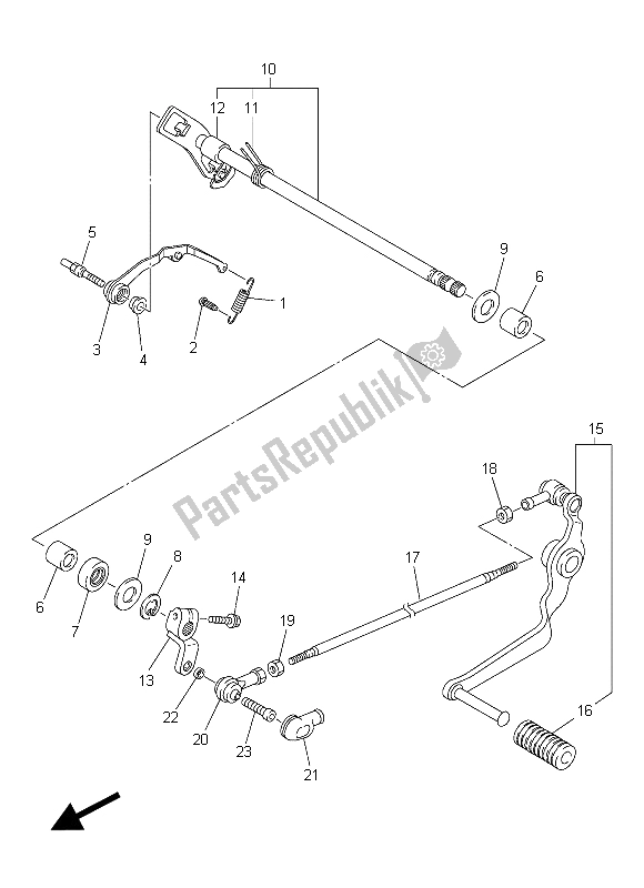 All parts for the Shift Shaft of the Yamaha FZ8 SA 800 2015