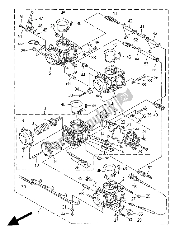 All parts for the Carburetor of the Yamaha YZF R6 600 2000