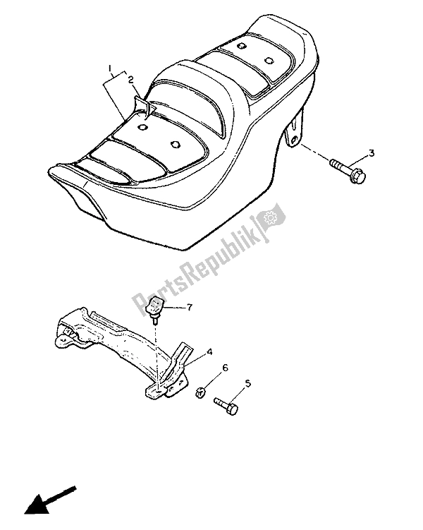 Toutes les pièces pour le Siège du Yamaha XVZ 13 TD Venture Royal 1300 1989