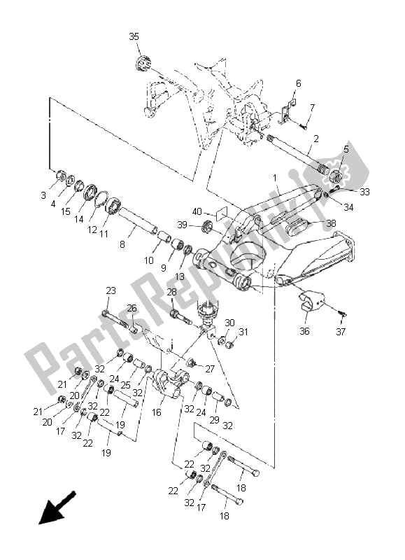 Todas las partes para Brazo Trasero de Yamaha FJR 1300 AS 2008