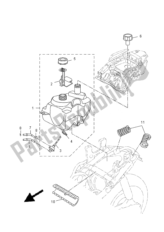 Alle onderdelen voor de Benzinetank van de Yamaha NS 50 2013