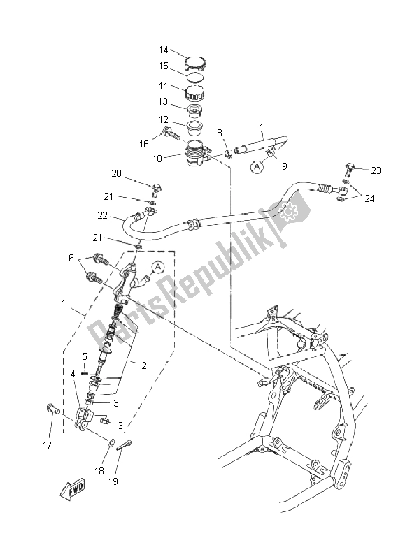 Toutes les pièces pour le Maître-cylindre Arrière du Yamaha YFM 250R 2011